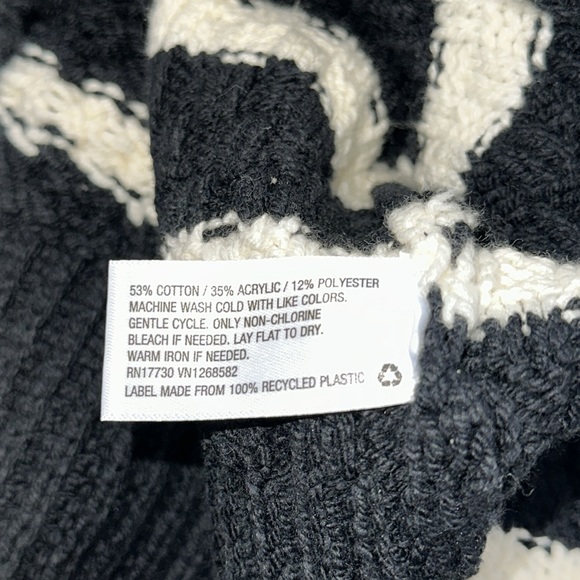 La Ligne For Target Black/White Striped Cable Knit Collared Pullover Sweater S - Picture 11 of 12